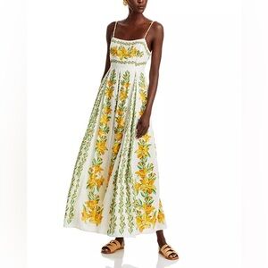 FARM Rio Off- White Tropical Lightness Sleeveless Maxi Dress